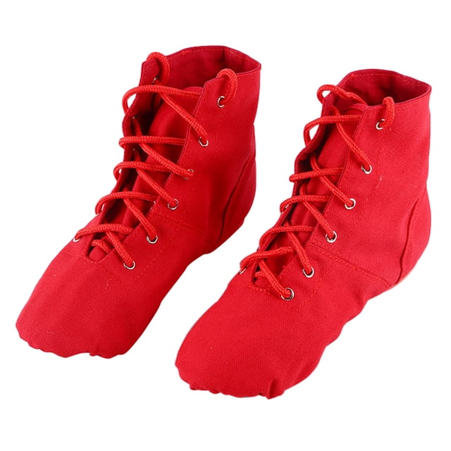 Chaussures de Danse Jazz Ballet Montantes Bottes de Danse pour Femmes Taille 37(Rouge)