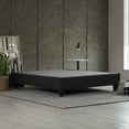 thumbnail image 1 of PRIMO Carter Upholstered Platform Bed Frame – Twin Size, Dark Grey Linen Look Fabric, No Box Spring Required, Durable Wood Slats – Bedroom Foundation, 1 of 7