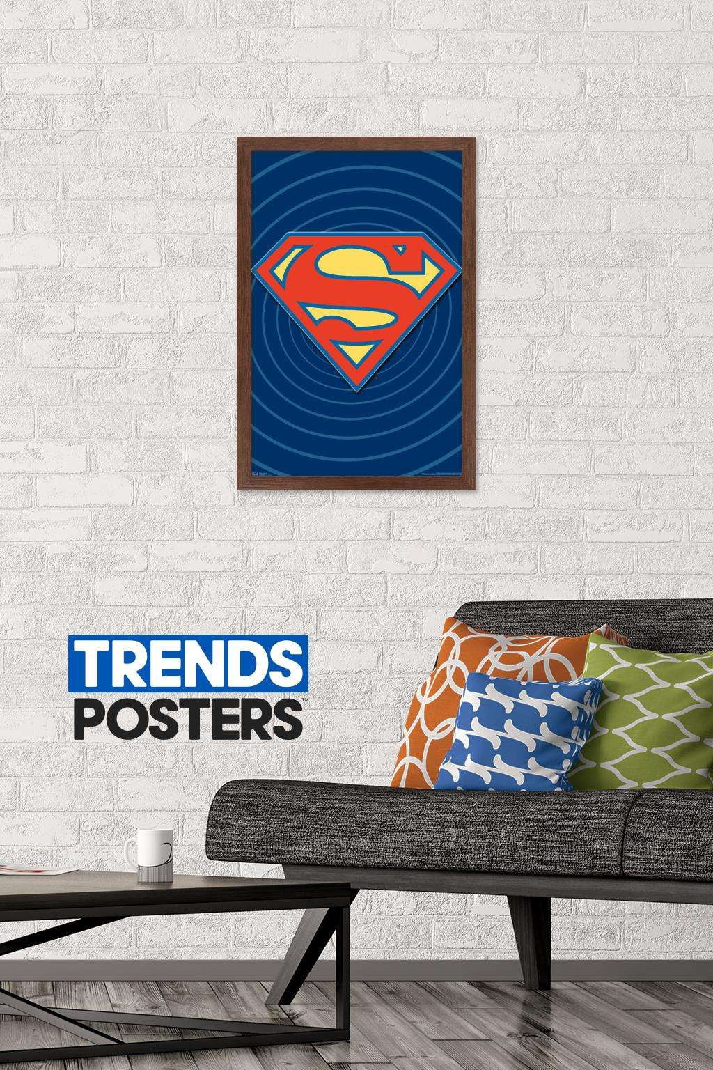 DC Comics - Superman - Classic Logo Wall Poster, 14.725" x 22.375", Framed