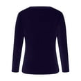 thumbnail image 4 of AXXD Blue Basic Sweatshirts for Women Trendy Summer 2024 Comfortable Casual Solid Color Long Sleeve Round-Neck Blouses, 4 of 6