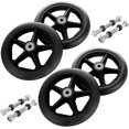 thumbnail image 1 of 4 Pcs Walker Wheels Replacement, 6 Inch Solid Wheelchair Front Wheels, Anti-Slip, 1 of 4