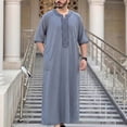 thumbnail image 4 of Yaoyar Mens Muslim Robes Middle East Long Sleeve Thobes Embroidered Kaftan Abaya Formal Dubai Clothes Thobe Abaya Robe, 4 of 8