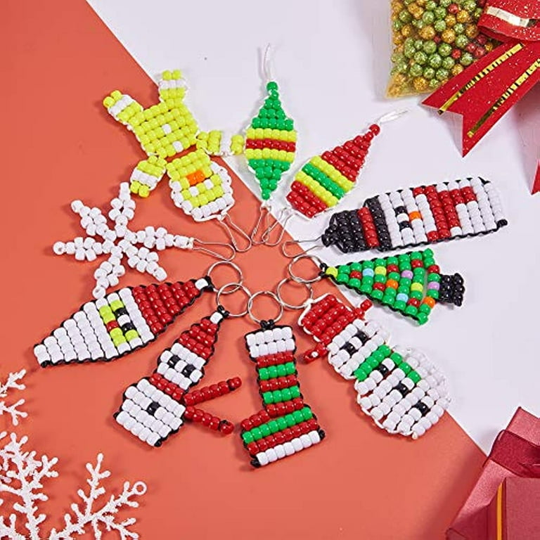 NOBRAND Christmas DIY Bead Pets Kit, 8mm Pony Beads Assortment