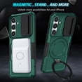 thumbnail image 6 of TECH CIRCLE Dual-Layer Rugged Case for Galaxy S26+, Built-in Slide Camera Cover/Kickstand, Compatible with MagSafe Wireless Charging, Shockproof Protective Hard Shell Phone Cover, Darkgreen, 6 of 10