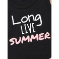 thumbnail image 6 of LMLYSoH Toddler Baby Girl Summer Clothes Sleeveless Tassel Letter Print Vest + Striped Shorts + Bow Hairband, 6 of 8