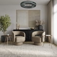 thumbnail image 5 of Sutton Mid-Century Modern Upholstered Split-Back Curved Sculpture Swivel Accent Chair, 5 of 10