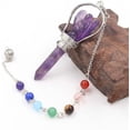 thumbnail image 2 of Amethyst Chakra Dowsing Pendulum Pendant Amethyst  Crystals Angel Healing Scepter,Purple, 2 of 7
