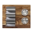thumbnail image 2 of (3 pack) Dexas Acacia Wood Taco Serving Board with Two 2oz Stainless Steel Cups and Taco Holder, 2 of 8