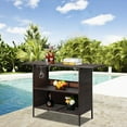 thumbnail image 3 of iTopRoad Brown Gradient Wicker Bar Table, Patio Furniture w/ Storage Shelf, 3 of 6