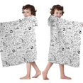 thumbnail image 4 of Baseball Football Pattern Hooded Bath Towel，50"x30" for Ages 3 To 12 Kids, Quick Dry Lightweight Soft Microfiber Hood Beach Towel Cover Up for Kids, 4 of 7