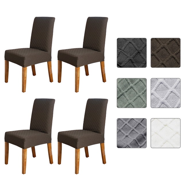 Amdohai Stretch Solid Diamond Lattice Dining Chair Cover Removable Washable Short