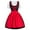 Red, variant on Plus Size Oktoberfest Dirndl Dress Traditional German with Apron Blue XXL