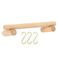 thumbnail image 1 of GUOOL Textured Wood Towel Rack Single Towel Rack Storage Rack with 3 Pcs Hooks 45cm, 1 of 8