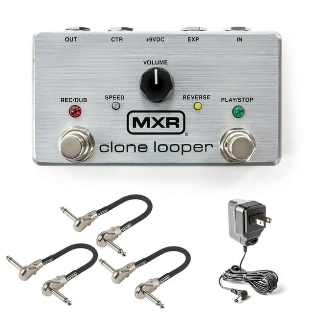 Pedal Looper Clone MXR Gris con Cables de Conexión