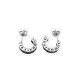 thumbnail image 1 of Pendientes de aro de plata con forma de herradura Pendientes de herradura para mujer, 1 of 4