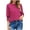 Flash Deal#1_Hot Pink, variant on Striped Tunic Tops Women Summer Crewneck T-Shirt Puff Sleeve Work Shirts Smocked Cuffs Blouse