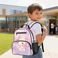 thumbnail image 4 of HUIACONG 13.5 Inch Kids School Backpack Cute Pink Axolotl Bubble Pattern Water Resistant Multi Pocket Adjustable Padded Breathable Shoulder Straps Lightweight Large Capacity Bookbag for Preschool, 4 of 7