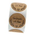 thumbnail image 1 of Rollo de 500 etiquetas adhesivas de papel kraft, hechas a mano con pegatinas, decorativas. 02-500 piezas, 1 of 6