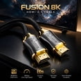 thumbnail image 4 of Fusion8K HDMI 2.1 Cable 10ft - Certified 48Gbps 8K 4K 120Hz, Nylon Braided for PS5 Xbox Series X, HDR eARC VRR ALLM, Black, 4 of 8