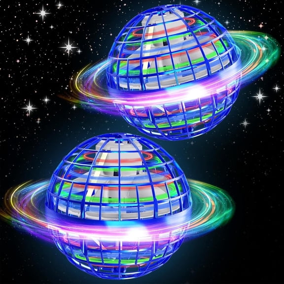 2 pack Flying Orb Ball Toy, Cosmic Globe Boomerang Hover Ball Galactic Fidget Spinner,360°Rotating Boomerang Ball,Mini Floating Toy for Boys Girls Teens Indoor Outdoor Toys(Blue)