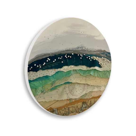 Stupell Industries Varied Layered Ephemera Collage Abstract Beach Landscape Painting Unframed Art Print Wall Art, Design by Stacy Gresell