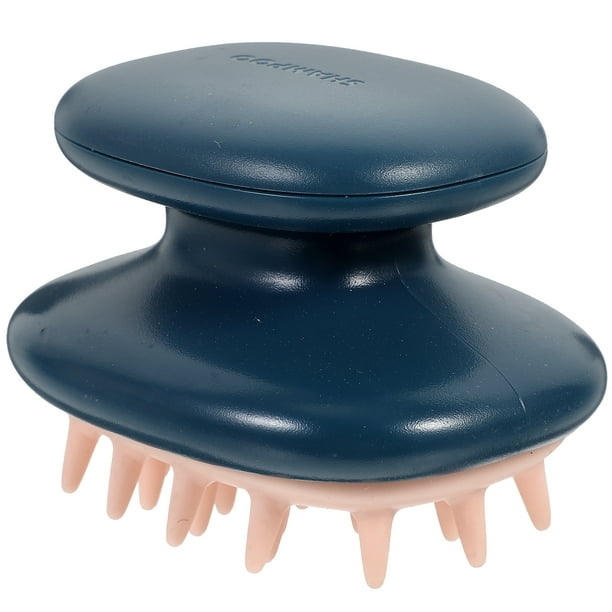 1pc Silicone Body Scrubber Portátil Cuero cabelludo Masajeador Cepillo de pelo del cuerpo (azul)
