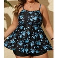 thumbnail image 6 of Tnhcen Plus Size Built - in Bra Wireless Ruched Printed Tankini Set Swimdress Bottoms Multi - color Floral Nylon Spandex, 6 of 7