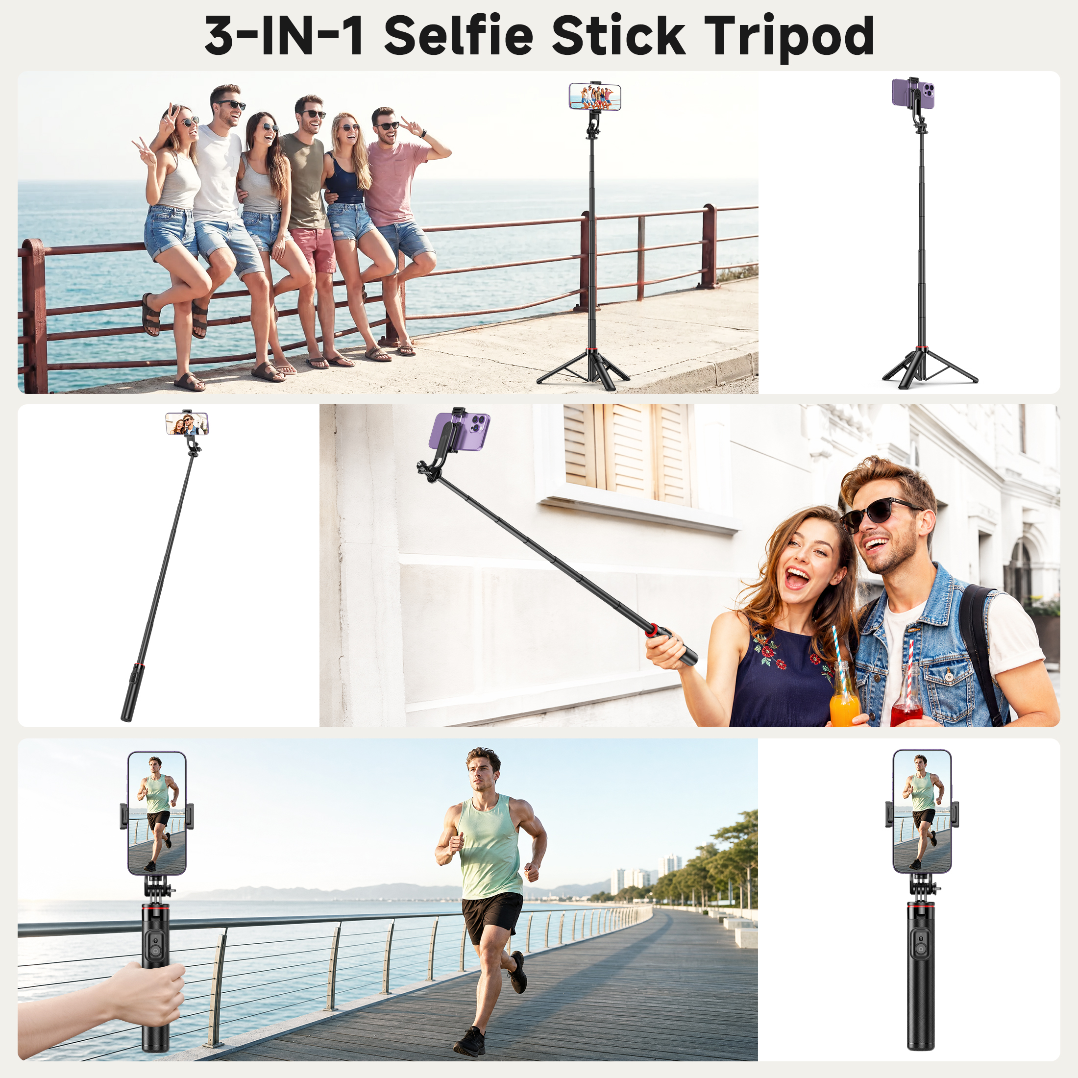 SelfieShow 52" Extendable Selfie Stick Tripod with Remote photo 4