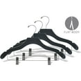 thumbnail image 2 of International Hanger Wooden Wavy Combo Hanger, Black Finish with Chrome Hardware, Box of 50, 2 of 4
