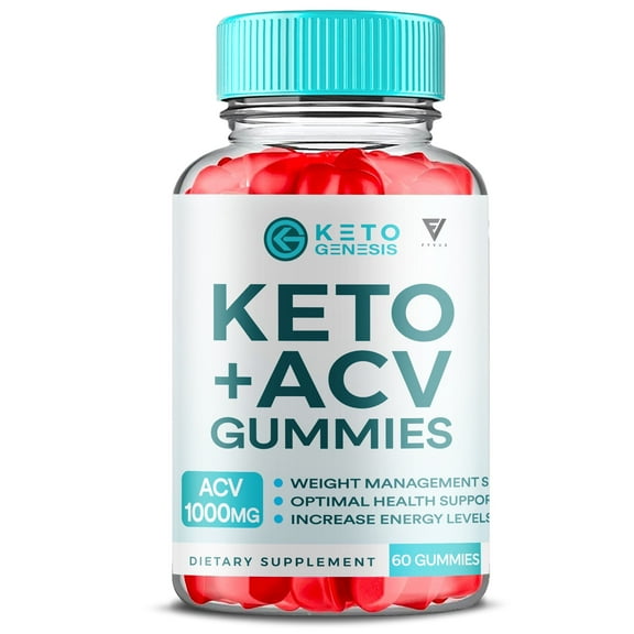 Keto Genesis Keto   ACV 1000mg Gummies Vitamin B12 Vitamin B6 Advanced Gut Health Digestion Support (60 Gummies)