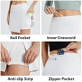 thumbnail image 3 of BALEAF Women's 15" Tennis Golf Skirt High Waisted Athletic Sports Casual Active Skorts with Shorts 3 Pockets White M, 3 of 5