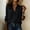 Black, variant on Women's Cotton Linen Long Sleeve Button Up Shirt, Relaxed Collared Blouse with Pockets for Travel & Daily Wear