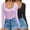 2pcs-black+purple, variant on 2 Pack Women's Scoop Neck Tops Long Sleeve Slim Fit T Shirt Thermal Shirts Basic Tight Tee XS-XXL