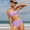 Purple, variant on RTKFRFLM Girls 2-Piece Padded Bikini Set Trendy Twist V-Neck Drawstring Top & Bottoms for Summer Beach Bathing Suit