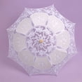thumbnail image 4 of Paraguas de sombrilla bordada de encaje para sesión de fotos de fiesta de baile de boda nupcial, blanco, 29 cm de diámetro, mango de 26 cm, elegante decoración de encaje de estilo vintage, accesorio, 4 of 4