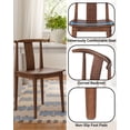 thumbnail image 2 of Joyyskill Wood Dining Room Chairs Set of 2, Mid Century Modern Kitchen Chairs Wishbone Chair with Curved Back Armless Accent Chair, Brown, 2 of 8