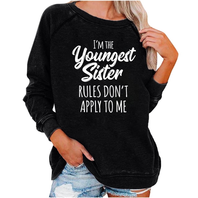 CEHVOM Femmes Hiver Aguichant Col Rond Manches Longues Hauts avec Poche Imprimé Régulier Chandail Sans Capuche Blouse Liquidation
