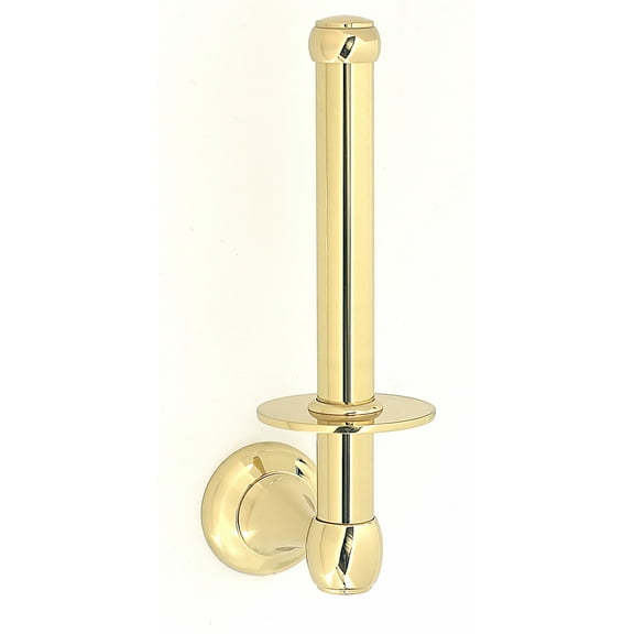 Alno A6667 Royale 8" Tall Single Post Drop Down Solid Brass Toilet Tissue Paper Holder -