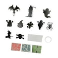 thumbnail image 4 of 12 piezas colgantes que brillan en oscuridad, decoraciones de Halloween, letreros de patio con alambre, decoración de pared para , bar, jardín Negro, 4 of 8