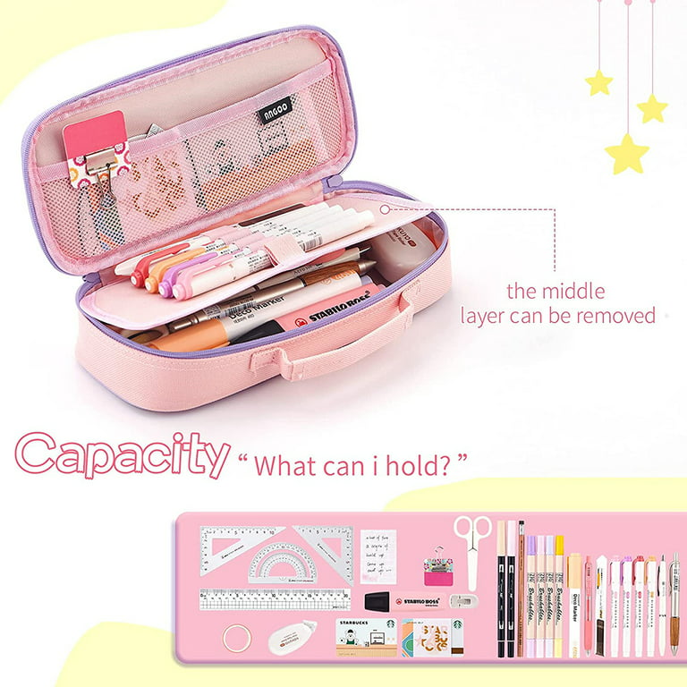 Cute Boba Pencil Case, Pen Makeup Pouch Box Bag Organizer Holder Stuff,  Great Gift for Teens Adult Girls Kids, Easy Clean and Use 