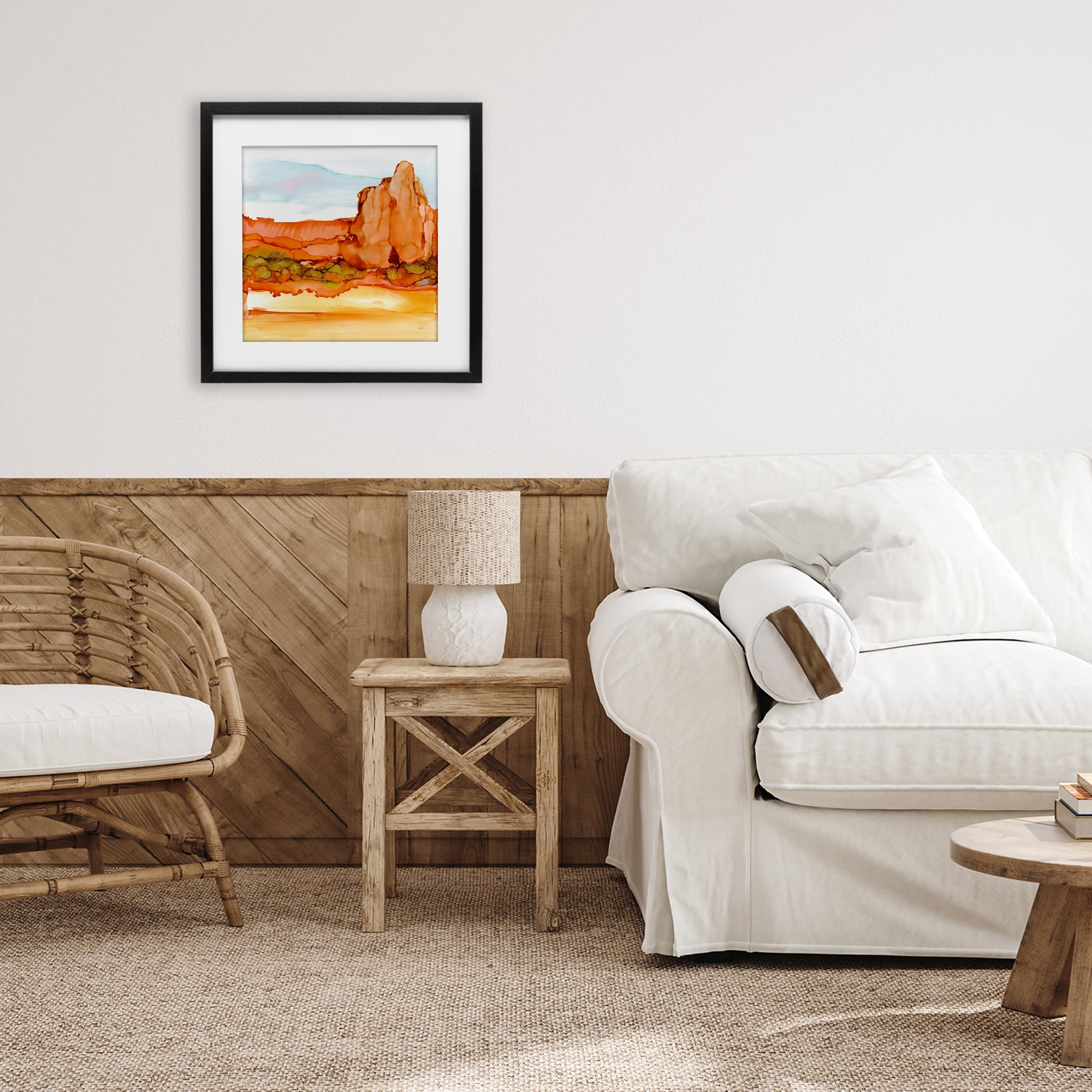 Stupell Industries Earthy Desertscape Illusion Black Framed Print Under Glass, design by Chris Paschke