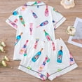 thumbnail image 2 of Fewfanhot Women's 2 Piece Bow Print Pajama Set Short Sleeve Button Down Lounge Shorts Comfy and Cute Sleepwear Sets, 2 of 5