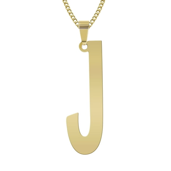 14K Gold  Single Letter Name Plate Necklace | Style #92