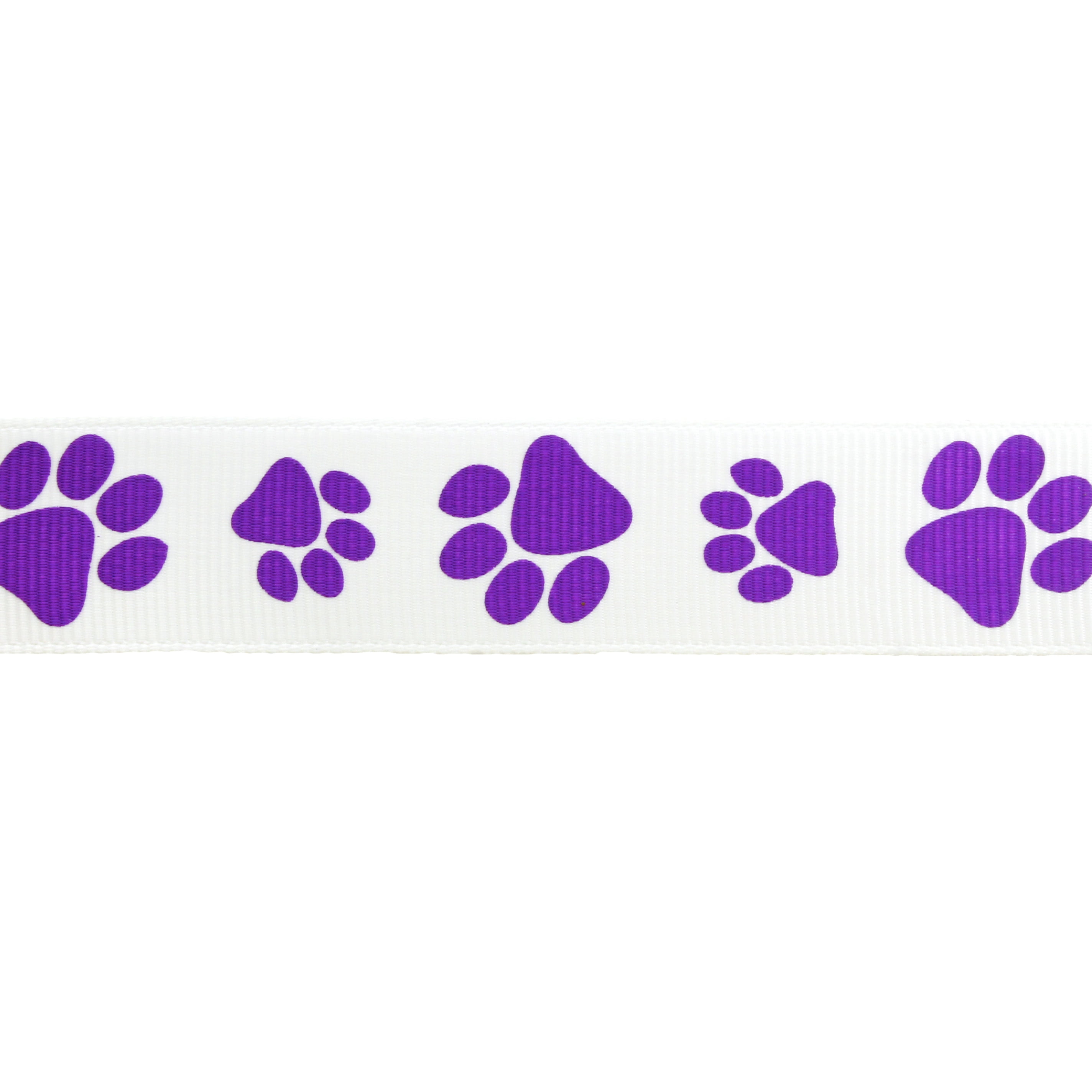 7/8" Purple Paw Grosgrain Ribbon 100 Yard