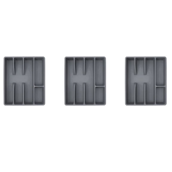 3X Drawer Kitchen Drawer Organizer Silverware Holder Utensil Organizer Cutlery Organizer Tray Plastic