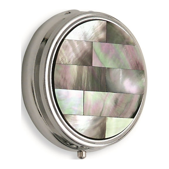 Black Mother Of Pearl Pill Box Designer Jewelry by Sweet Pea