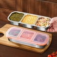 thumbnail image 4 of Stainless Steel Snack Containers - Reusable 3 Compartment Condiment Box with Lids for Kids Adults, Grab and Go Divided Snack Food Storage Containers Sauce Cups for School, Travel, 4 of 5