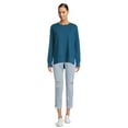 thumbnail image 4 of Time and Tru Women's Crewneck Sweatshirt with High-Low Hem, 2-Pack, Sizes XS-XXXL, 4 of 6