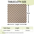 thumbnail image 2 of Brown and White Checkerboard Pattern Square Fitted Tablecloth with Elastic Edge,Square Table Cover,Washable Elastic Table Cover for Home Kitchen Party Decor 34"x34", 2 of 6