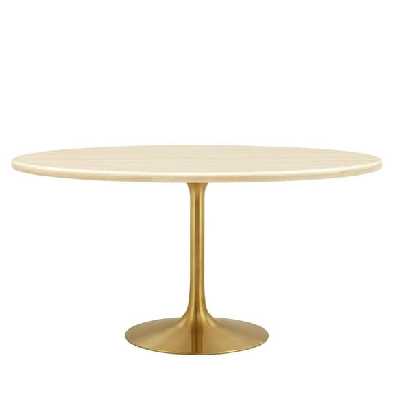 60 Inch Dining Table, Gold Natural, Artificial Marble, Metal Steel, Oval, Kitchen Cafe Bistro Hospitality Restaurant, Modern Contemporary Boutique HB36334